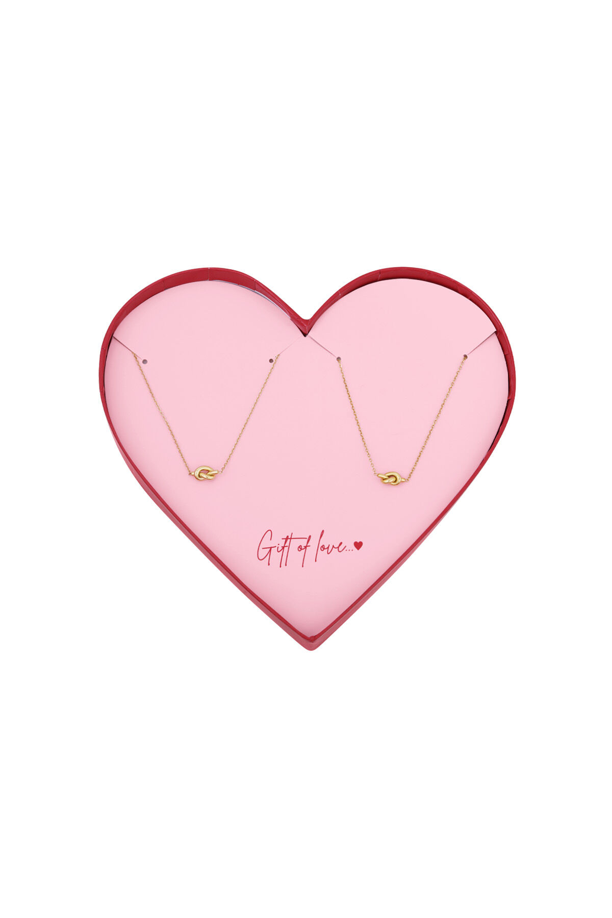 Geschenk der Liebe Edelstahl Knoten Halskette & Armband - Goldfarben 2