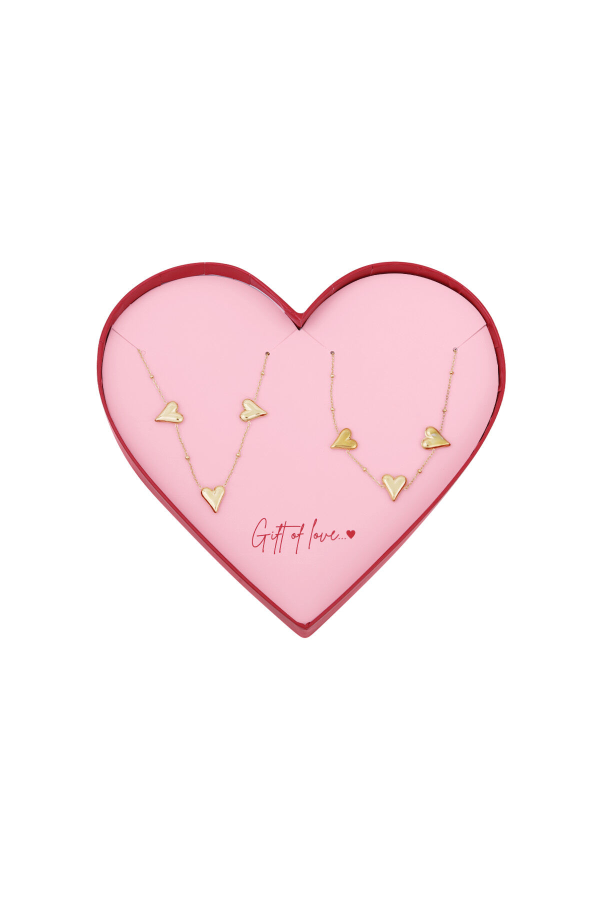 Geschenk der Liebe Halskette und Armband aus Edelstahl – Goldfarben 2