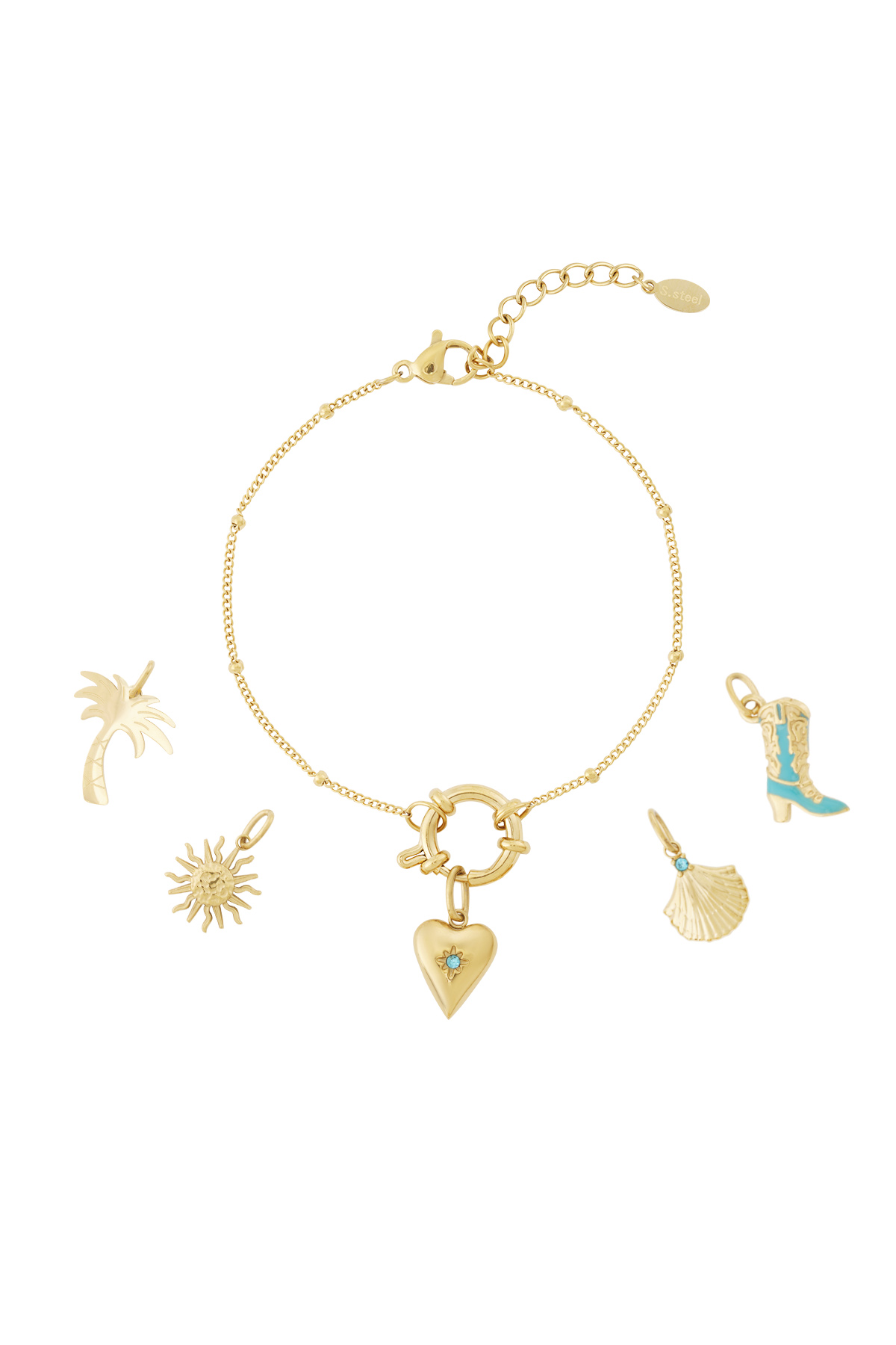 Bracciale fai da te a forma di cuore con pietra 2