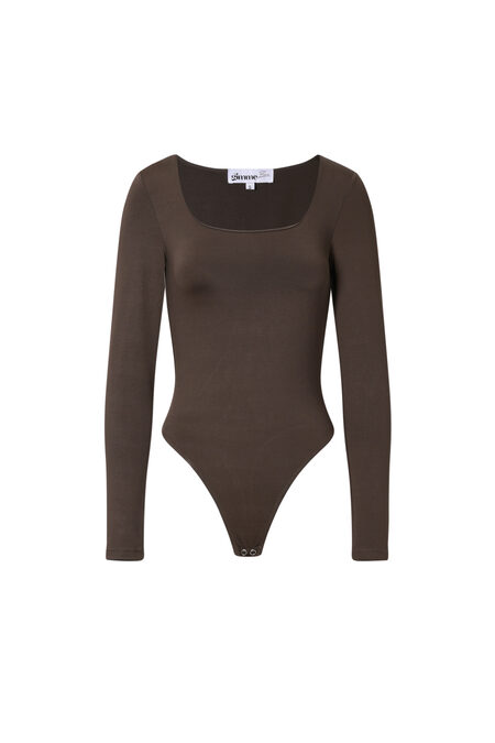 Knitted Nylon Shapewear Bodysuit Basic Solid Color 2