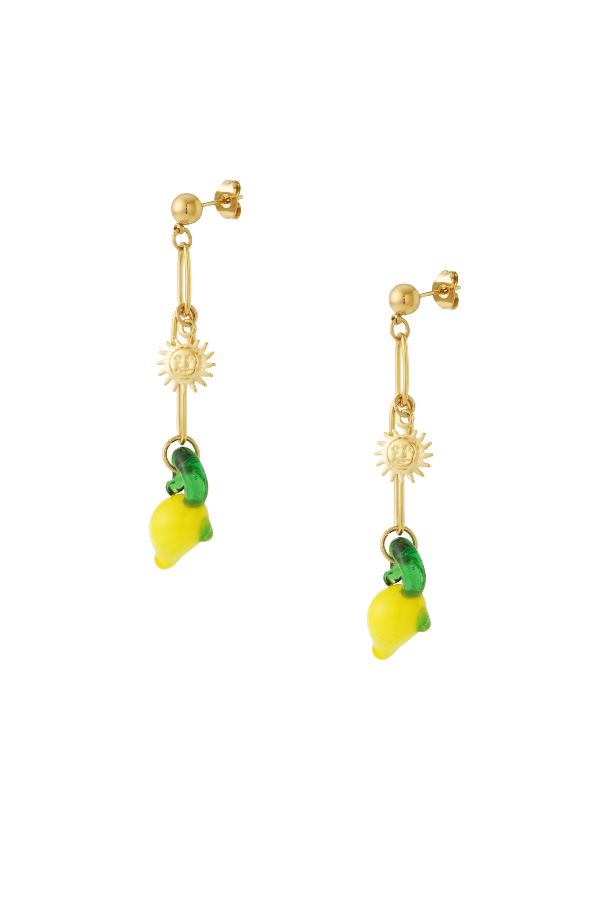 Lemon sun earrings 2