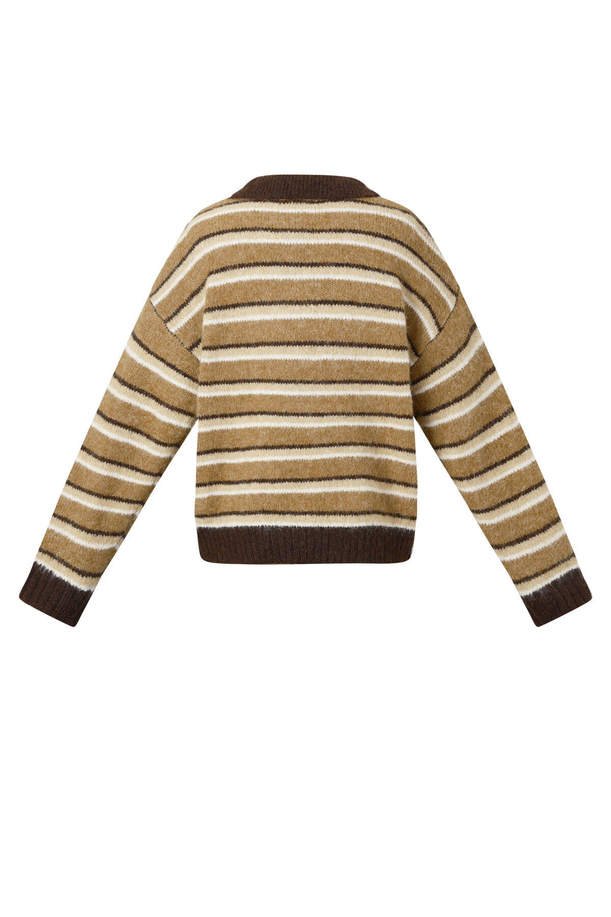 Knitted polo sweater with stripes h5 Picture3