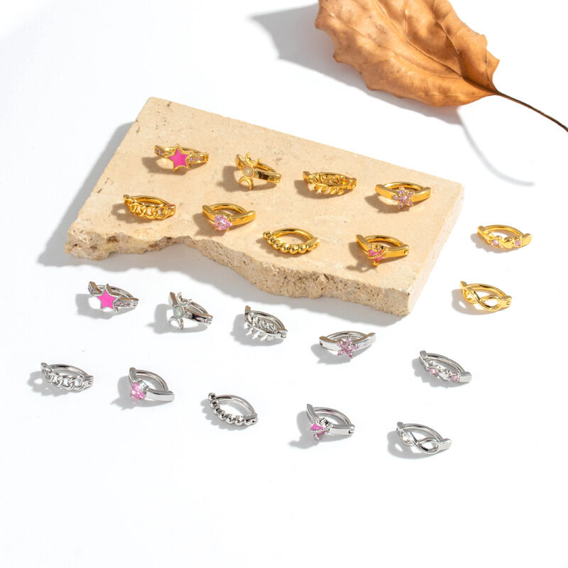 Stylish Star Copper Gold Color Zircon Navel Piercings h5 Picture8