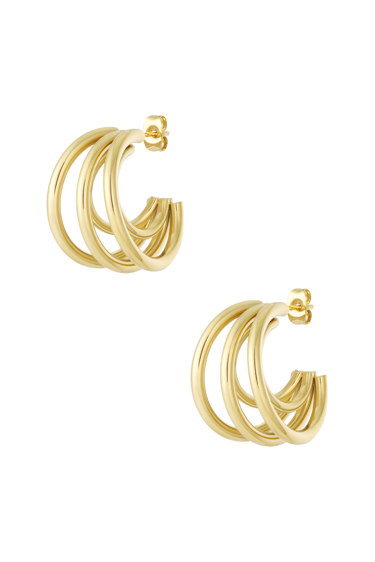 Pendientes de aro de acero inoxidable geométricos, informales, diarios, serie sencilla, joyería para mujer 2