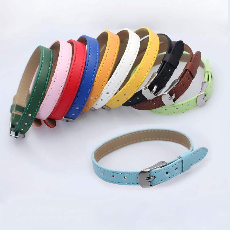 Bracelets à breloques simples à faire soi-même pour femmes, couleur unie, en PU Image3