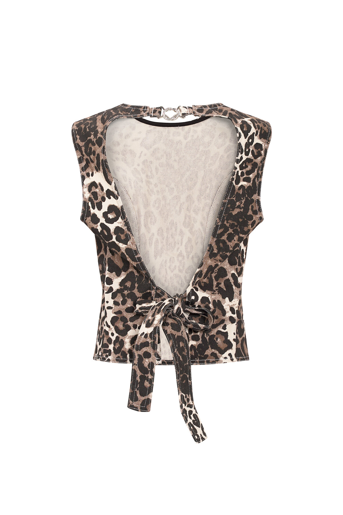 Cotton Woven Sleeveless Top Leopard Print Sexy Spring/Summer Picture3