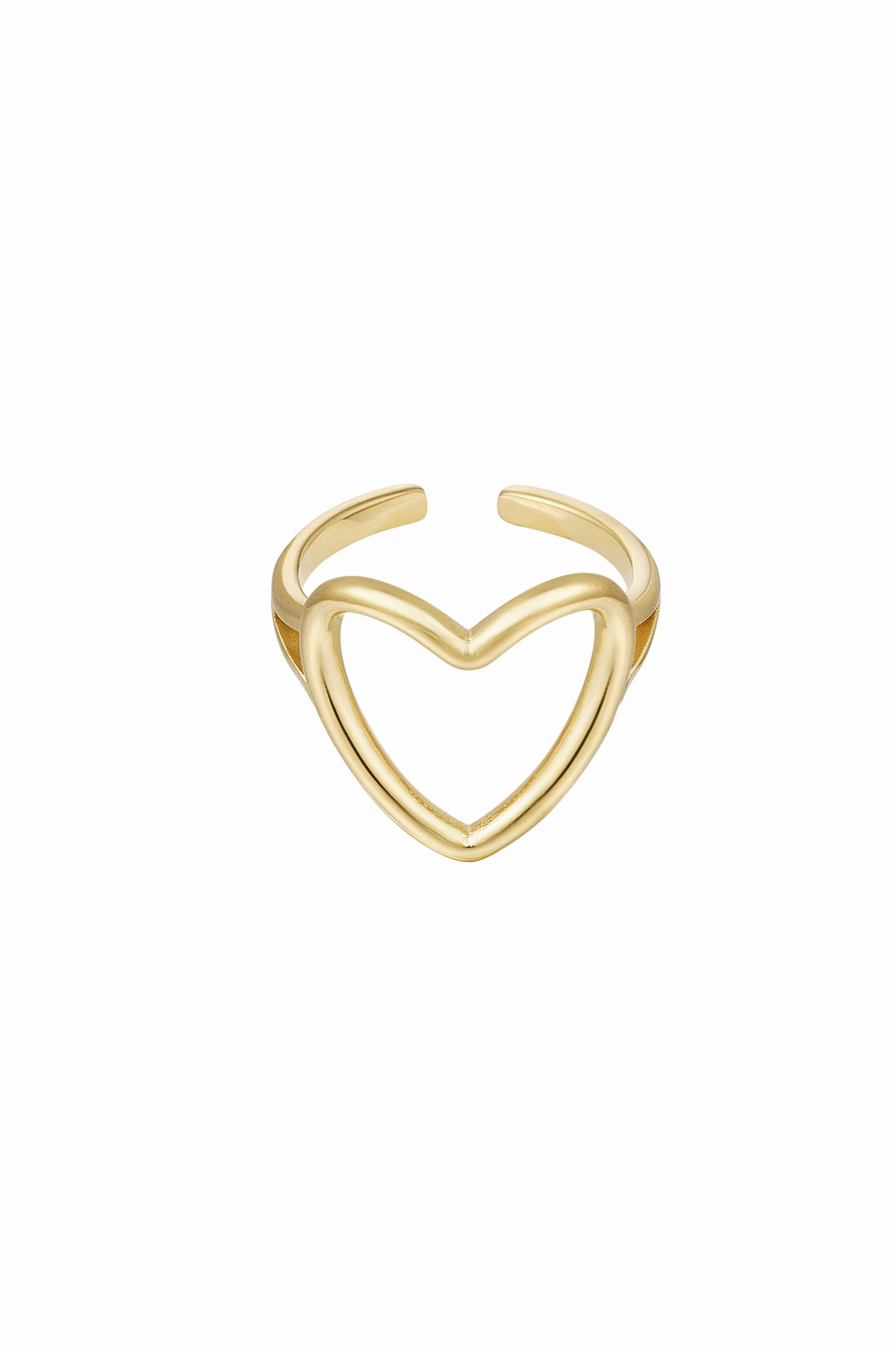 Bague coeur ajustable - Couleur or Acier inoxydable Taille unique h5 