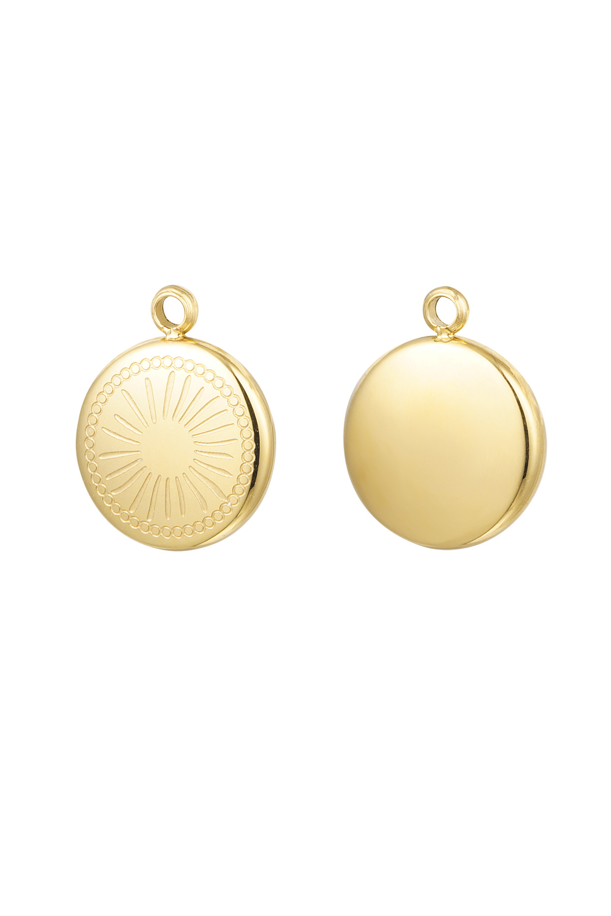 Charm redondo con estampado - dorado h5 