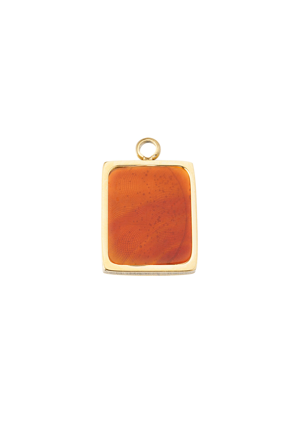 Charm vintage cuadrado - naranja/dorado 