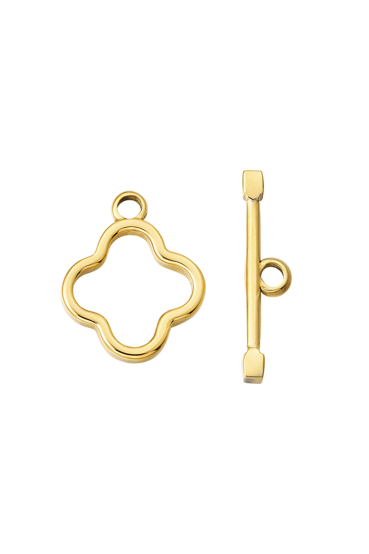 DIY Endverbindungsarmband und Kette Kleeblatt – Goldfarbe - Goldfarbefarbe h5 