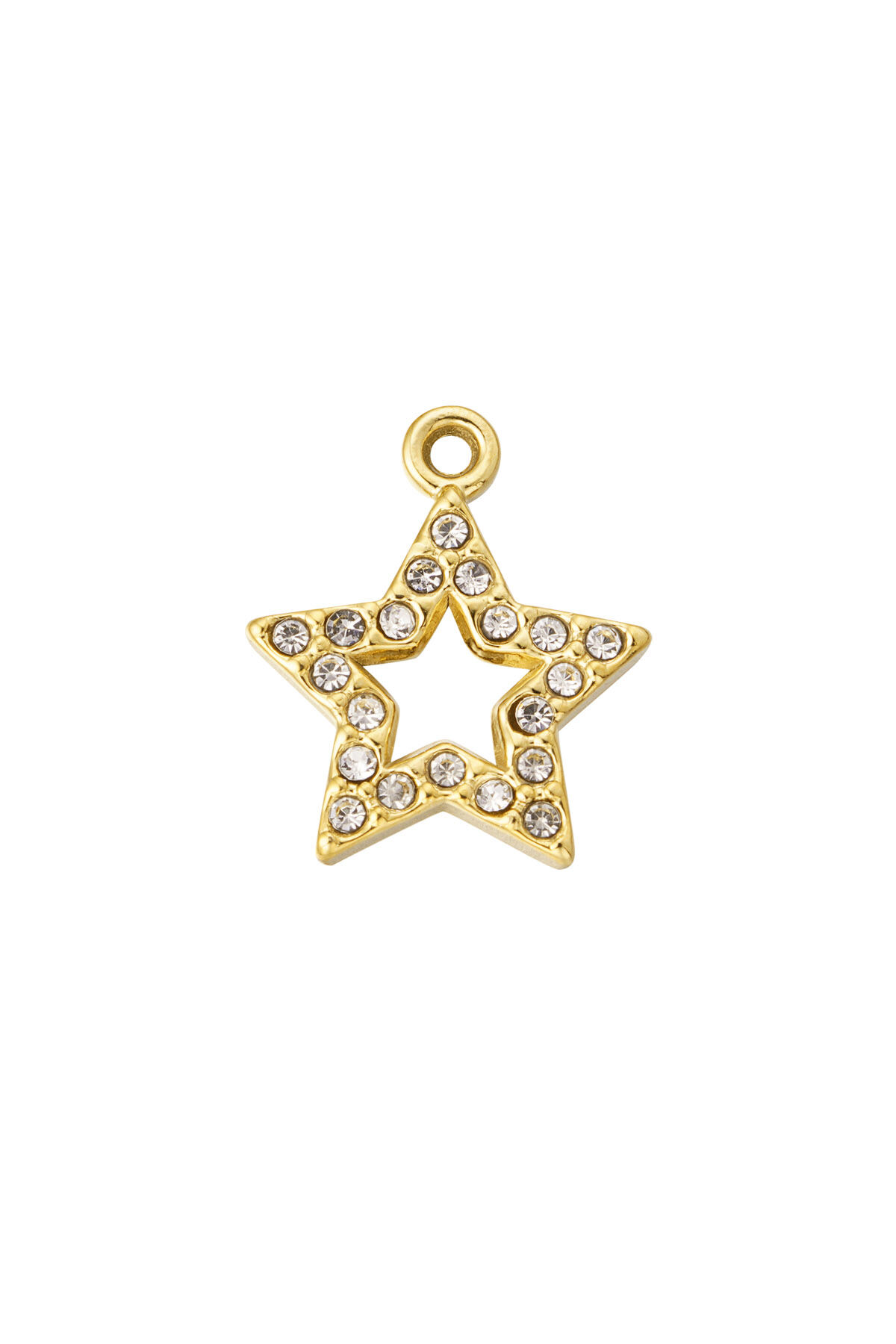 diy charm open star with stones