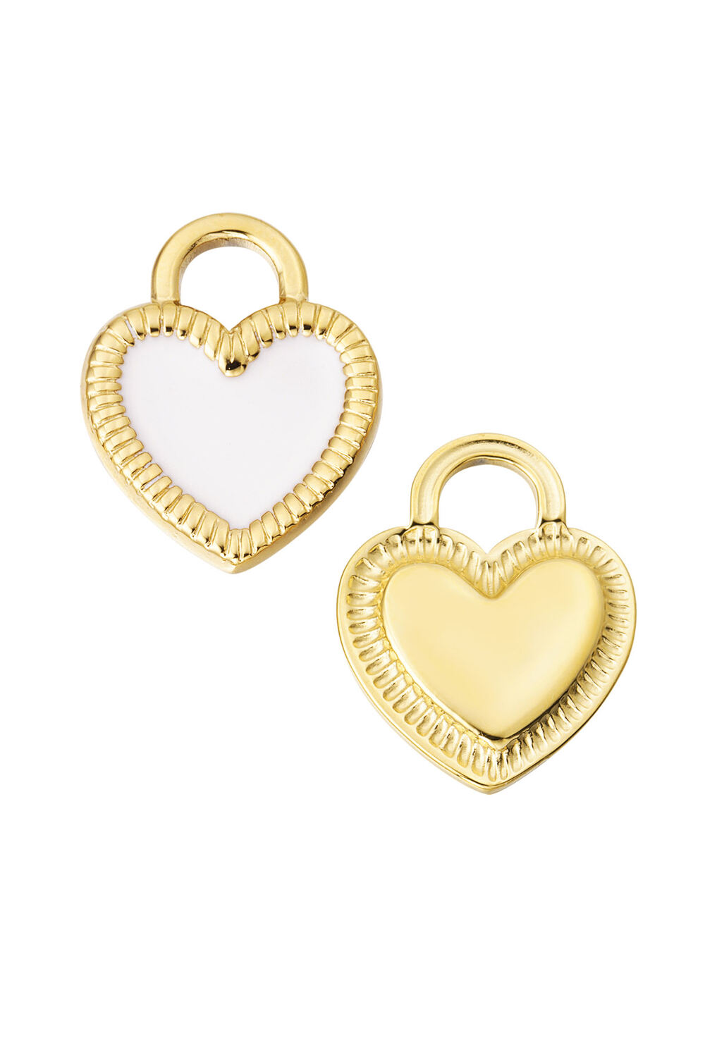 Dije DIY corazón delineado - Color dorado blanco