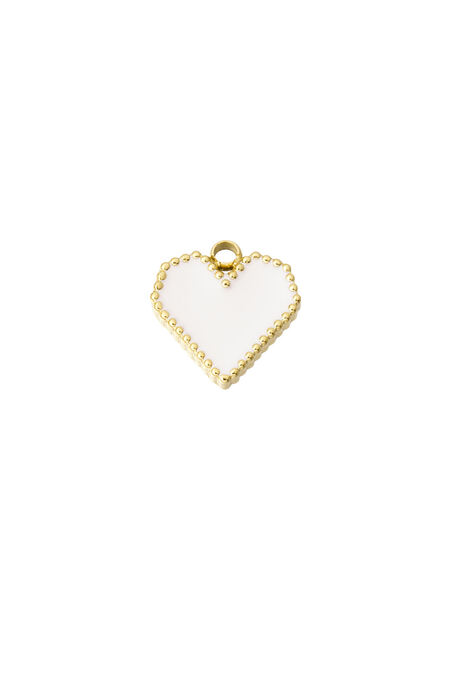 Ciondolo fai da te cuore delineato - Colore oro bianco