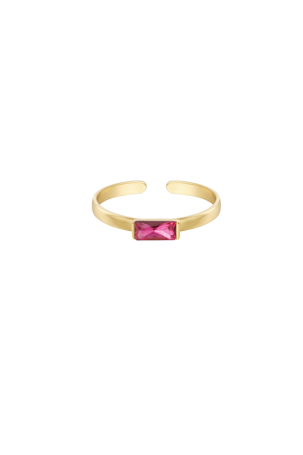 Ring dun met steen 