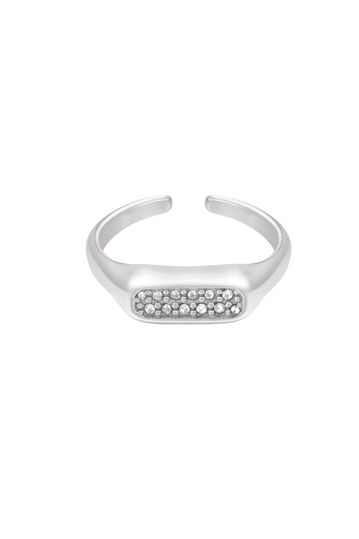 Ring elongated with stones - Silver Color color