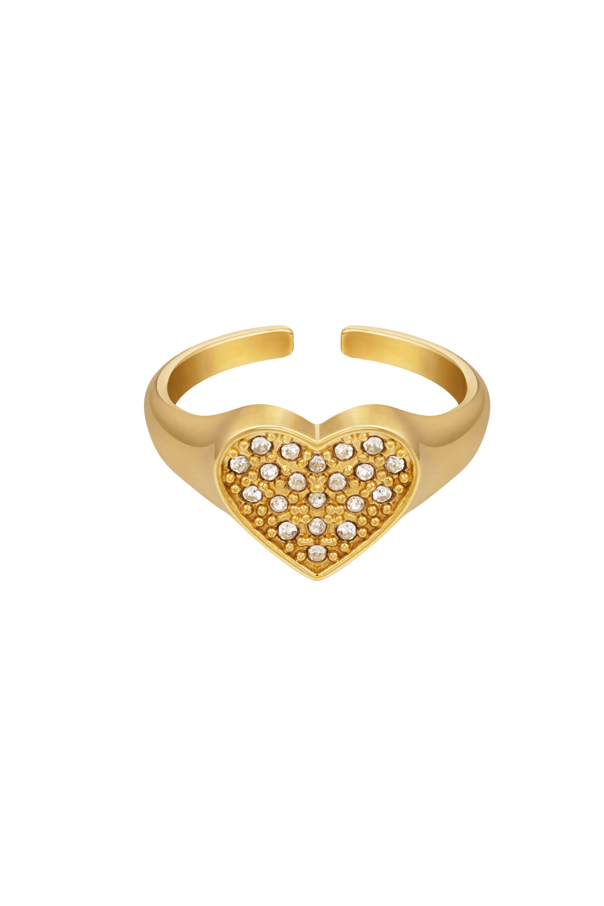 ring heart with stones