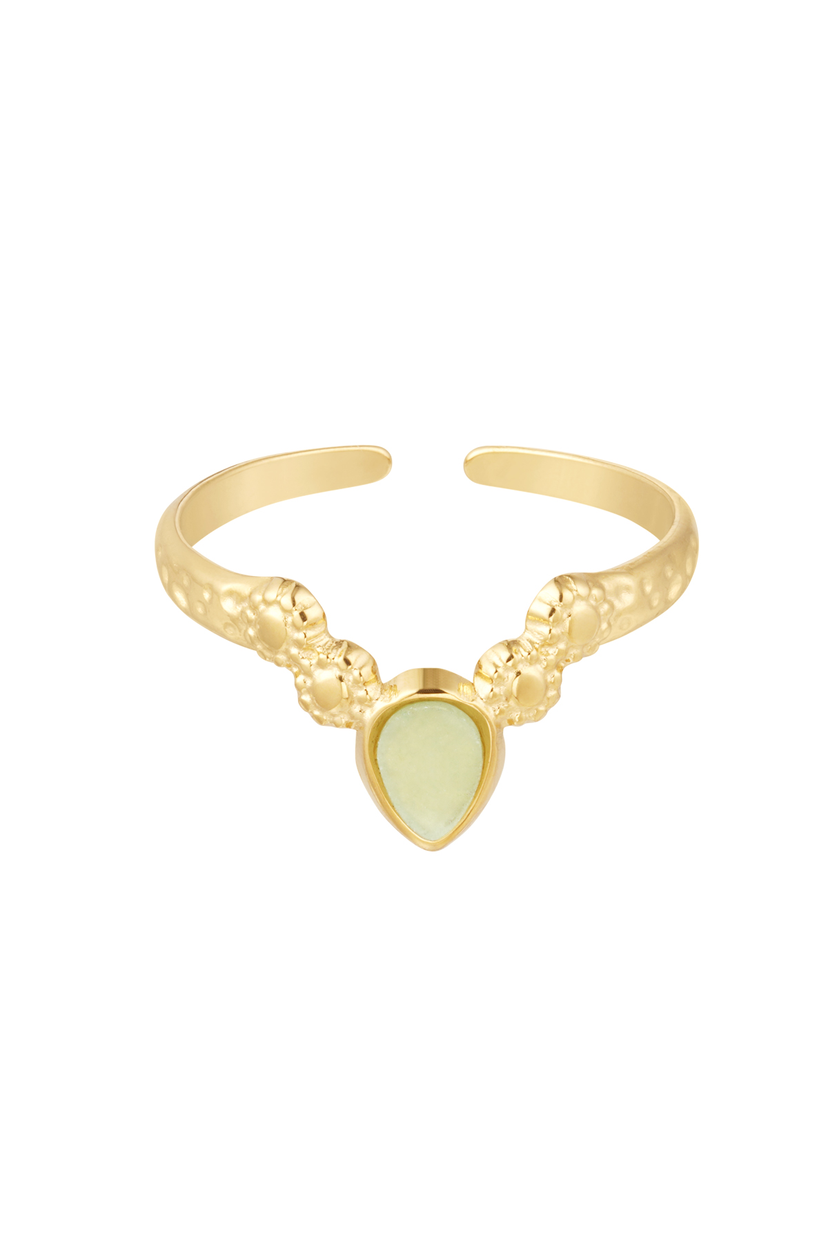 Groothandel Statement Ring RVS V-vorm met Steenaccent