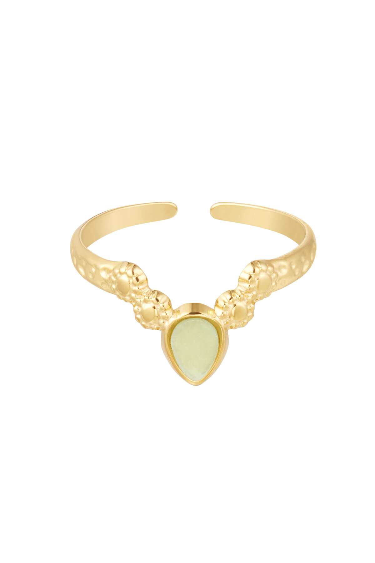 Anello a forma di V con pietra 