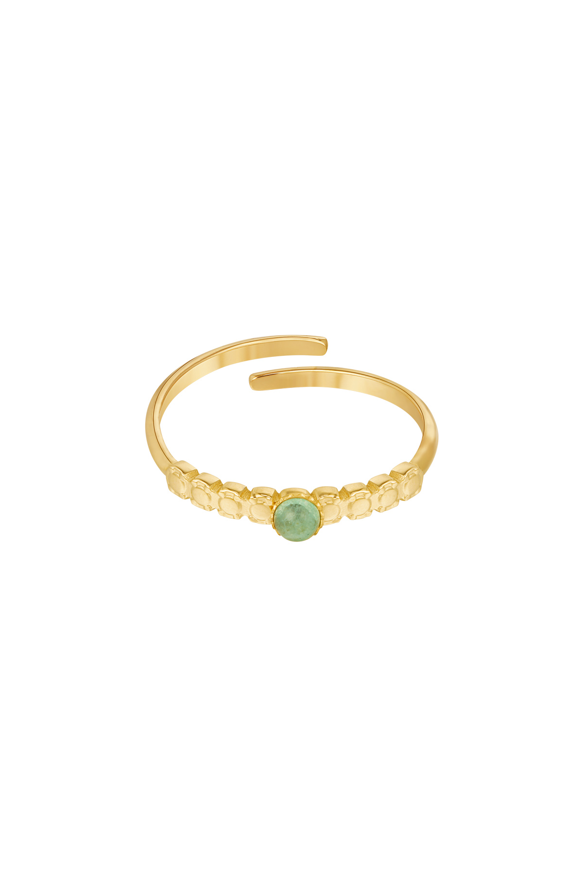 Ring runder Stein mit Aufdruck