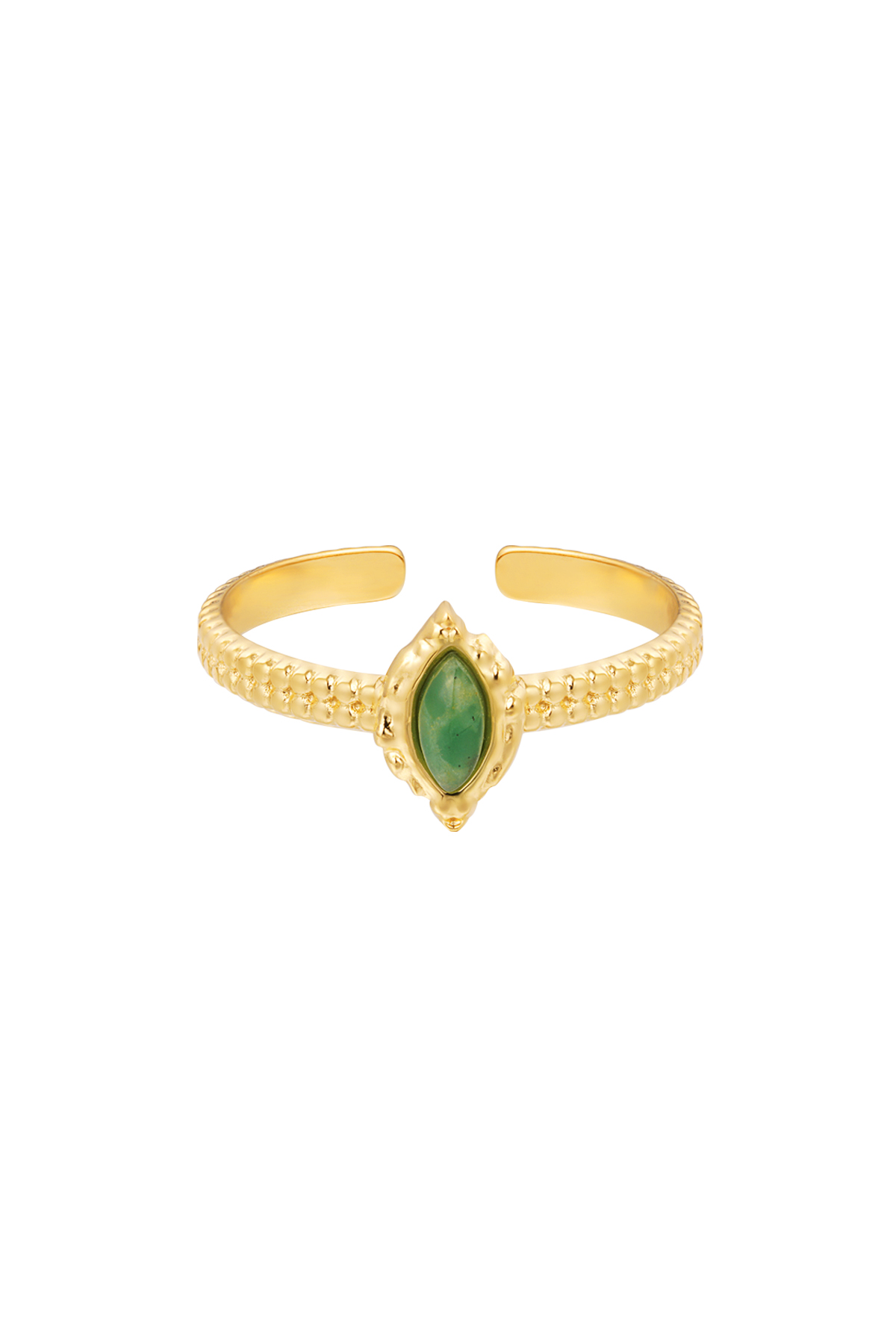 Bague pierre allongée 