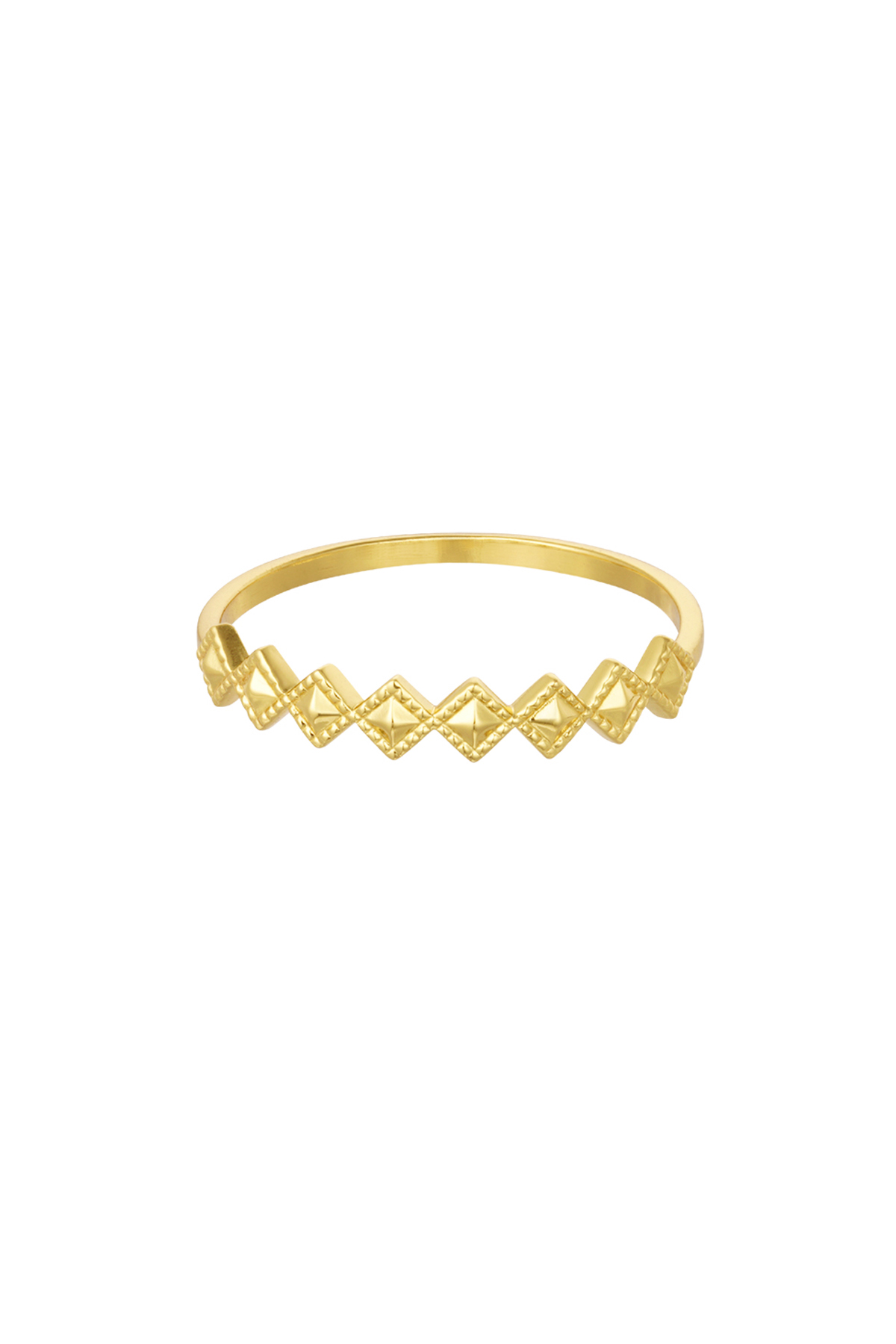 Groothandel Ruitvormige Ring in 925 Sterling Zilver Basisvorm - 14236