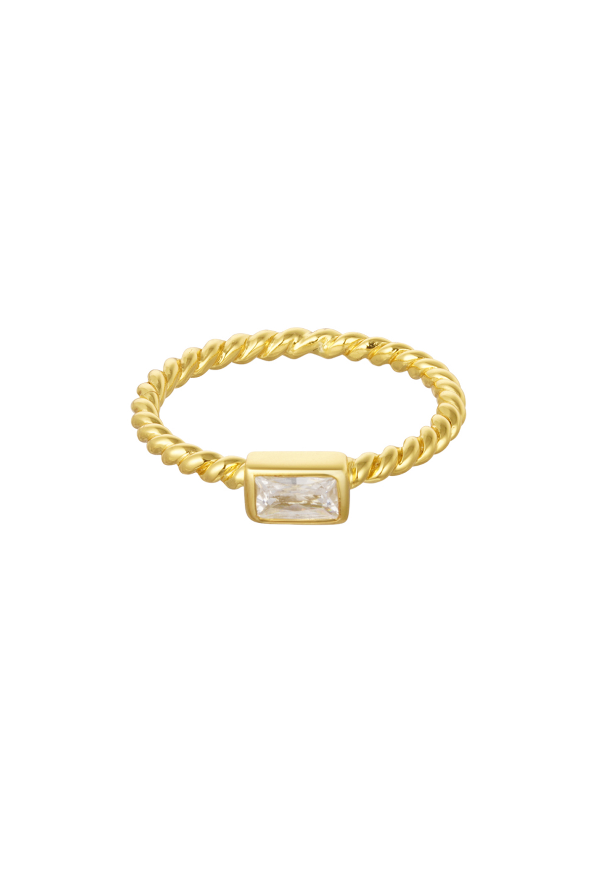Groothandel Ring 925 Sterling Zilver Goudkleurig Basic Vorm Set van 1