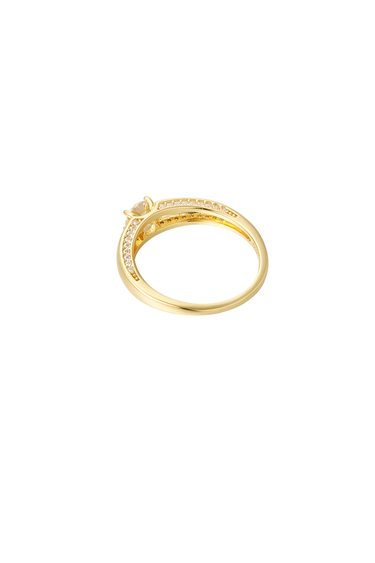 Groothandel Ring 925 Sterling Zilver Basic Vorm Goudkleurig Set van 1, foto 6 van 6