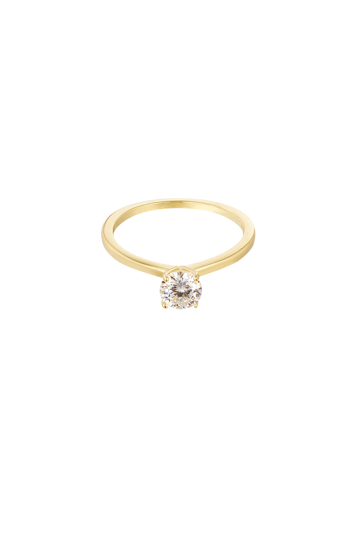 Anello grande pietra - Colore oro - 16 h5 