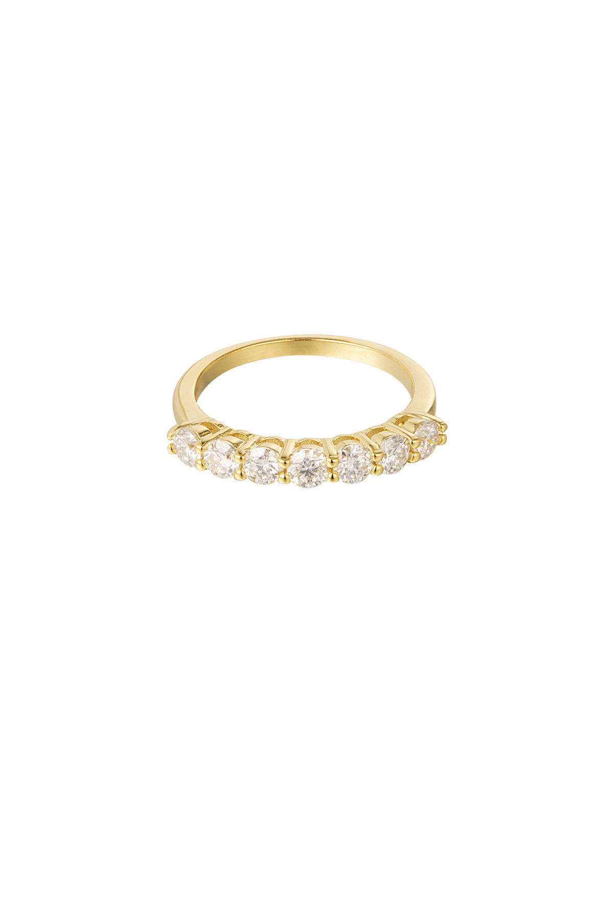Ring small stones in a row - Gold Color - 16 h5 