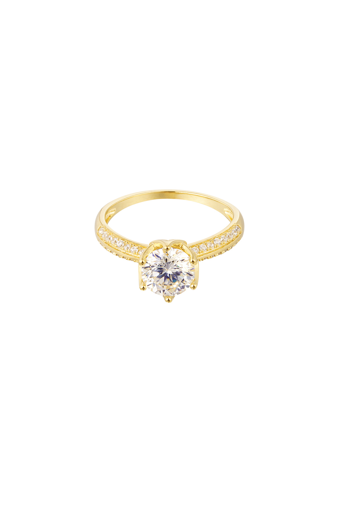 Ring stone with stones - Gold Color - 16 h5 