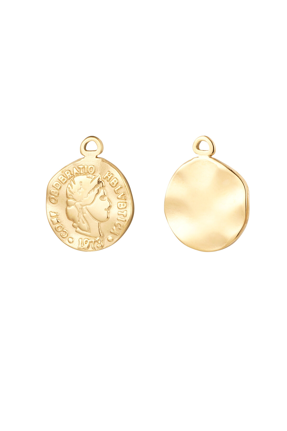 DIY-Charm-Münze – Goldfarbe - Goldfarbefarbe 