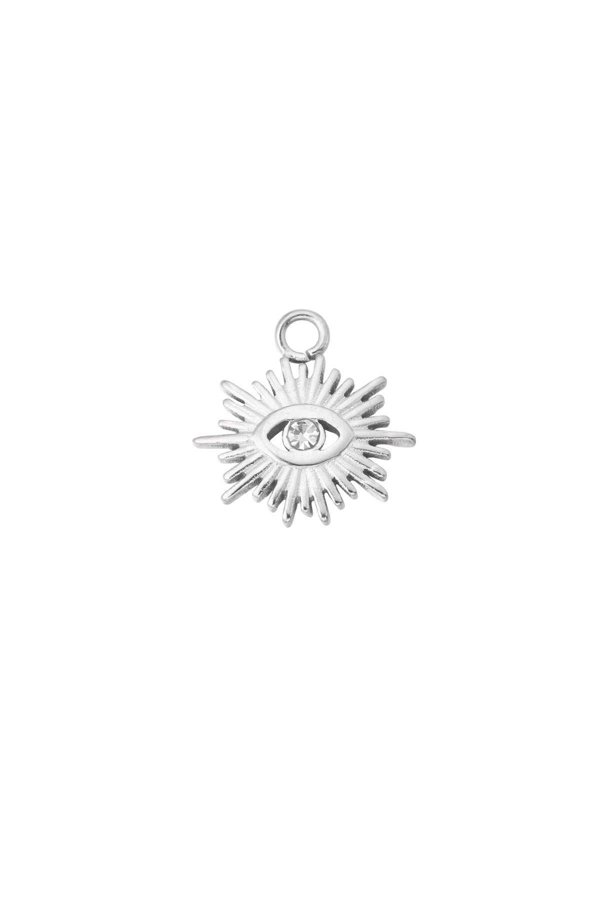 Groothandel Roestvrijstalen Zon Charms met Oog en Steen - DIY Sieradenmaakbenodigdheden, foto 2 van 2