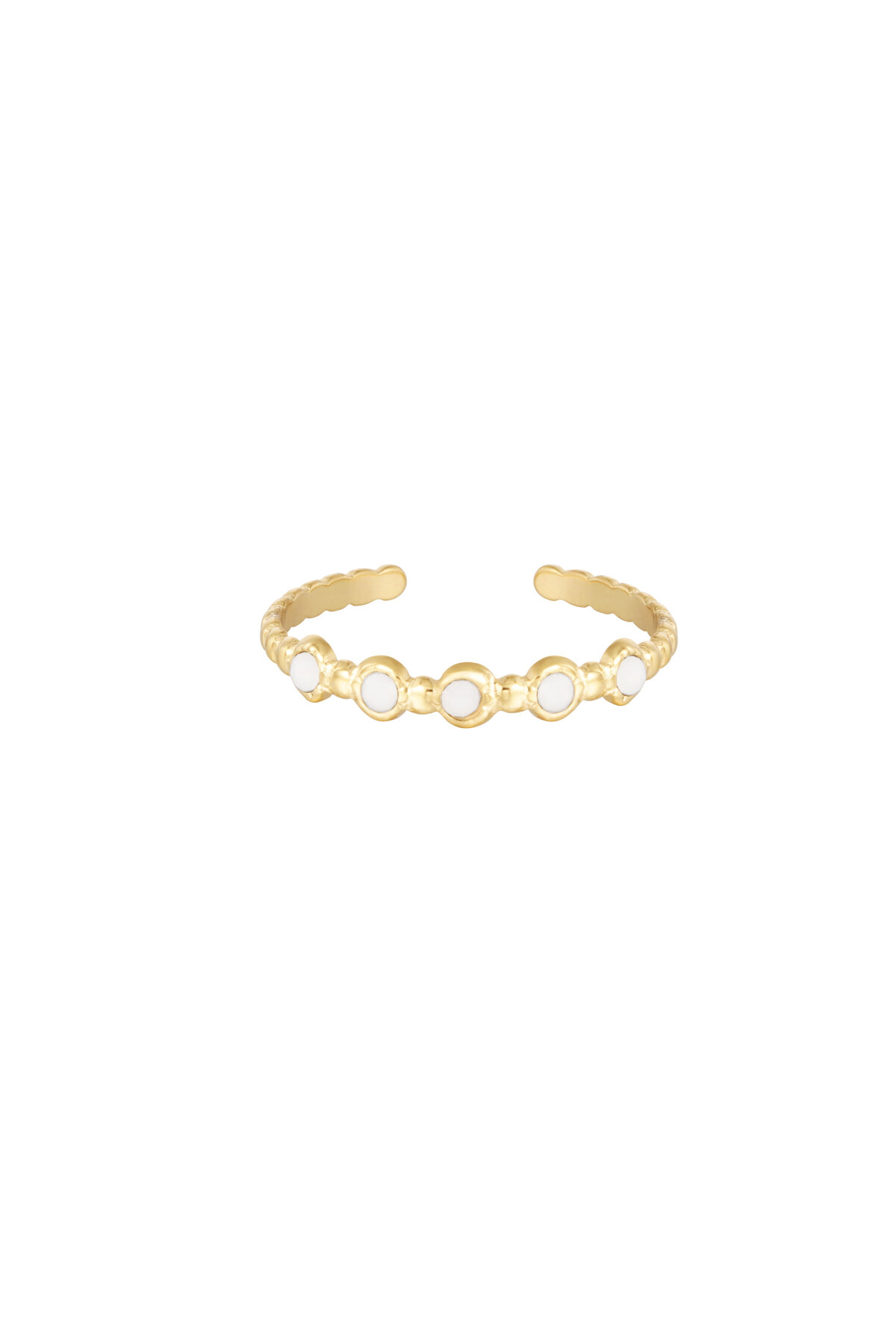 Anillo piedras - Color dorado/blanco 