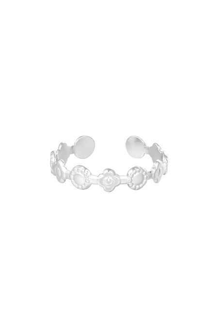 Ring Flowers - Silver Color Color