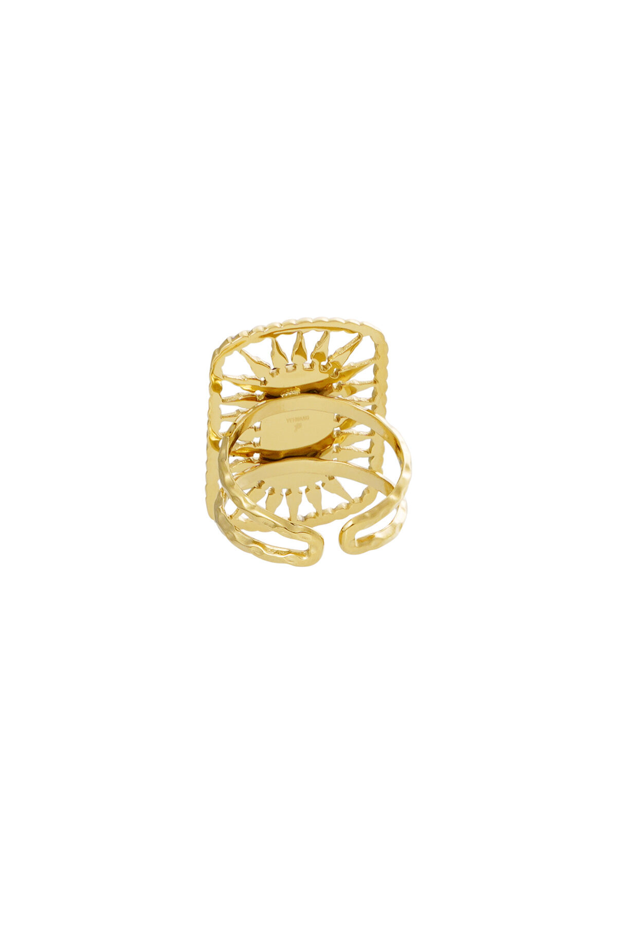 Ring langer Stein - Goldfarbe/Schwarz Bild2