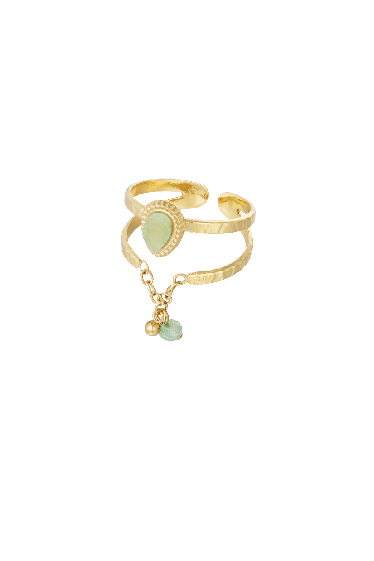 Groothandel Statement Ring Goudkleurig met Ketting - RVS Sieraad voor Vrouwen - Set van 1, foto 5 van 5