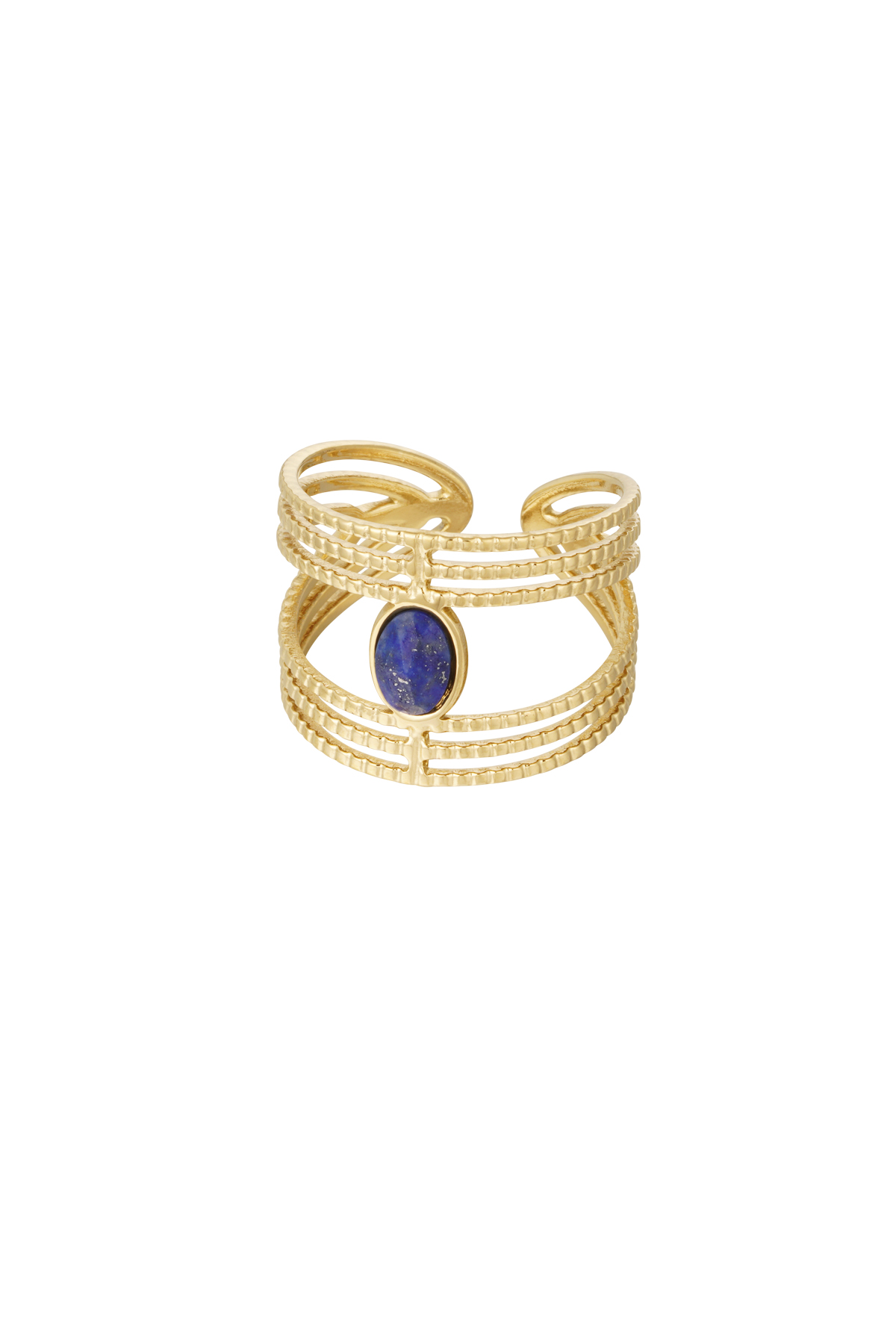 Groothandel Statement Ring RVS Goudkleurig Roze voor Vrouwen Set van 1, foto 3 van 5