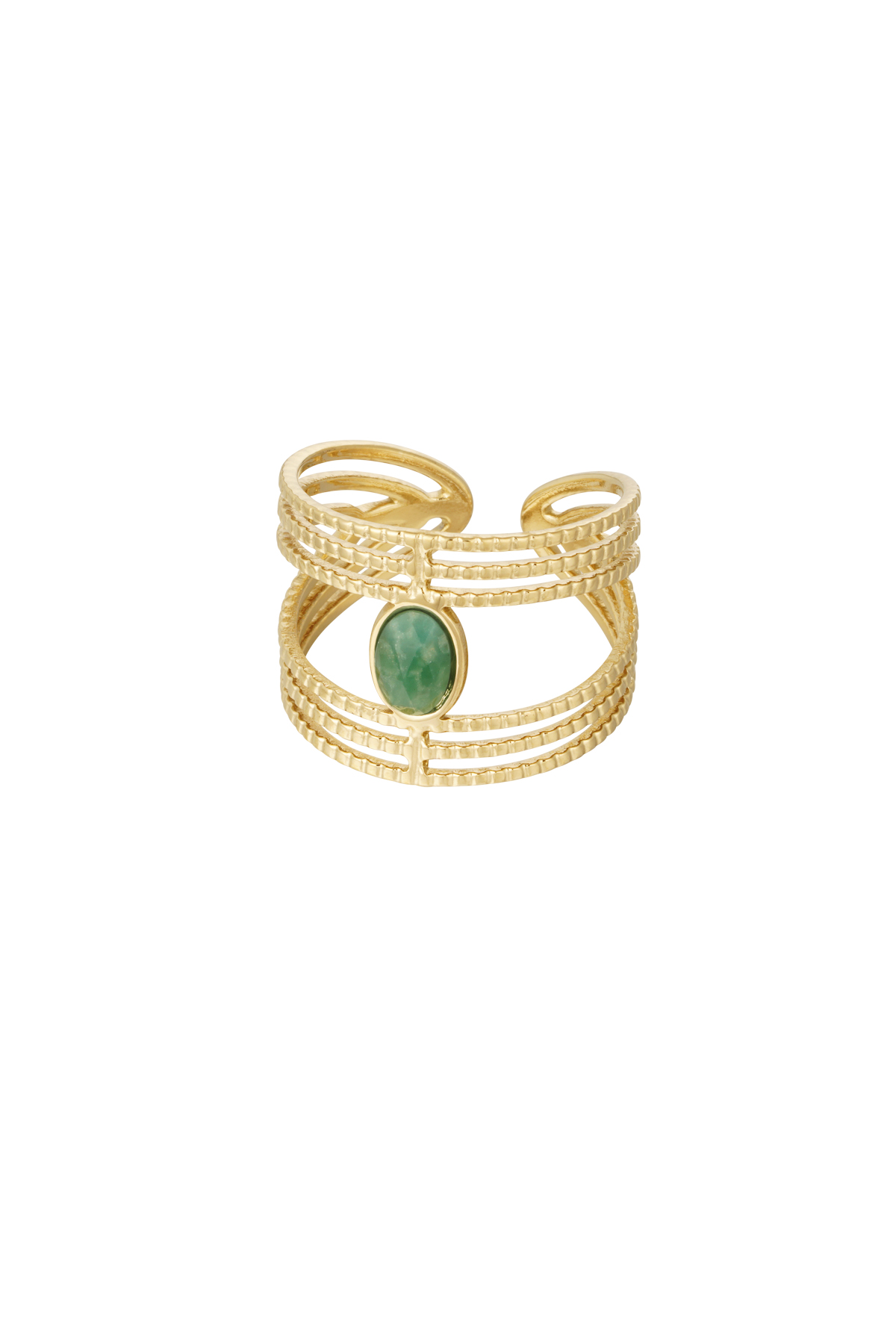 Groothandel Statement Ring RVS Goudkleurig Roze voor Vrouwen Set van 1, foto 5 van 5
