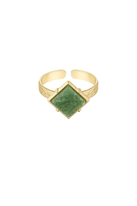 Ring diamond stone - Gold color/green