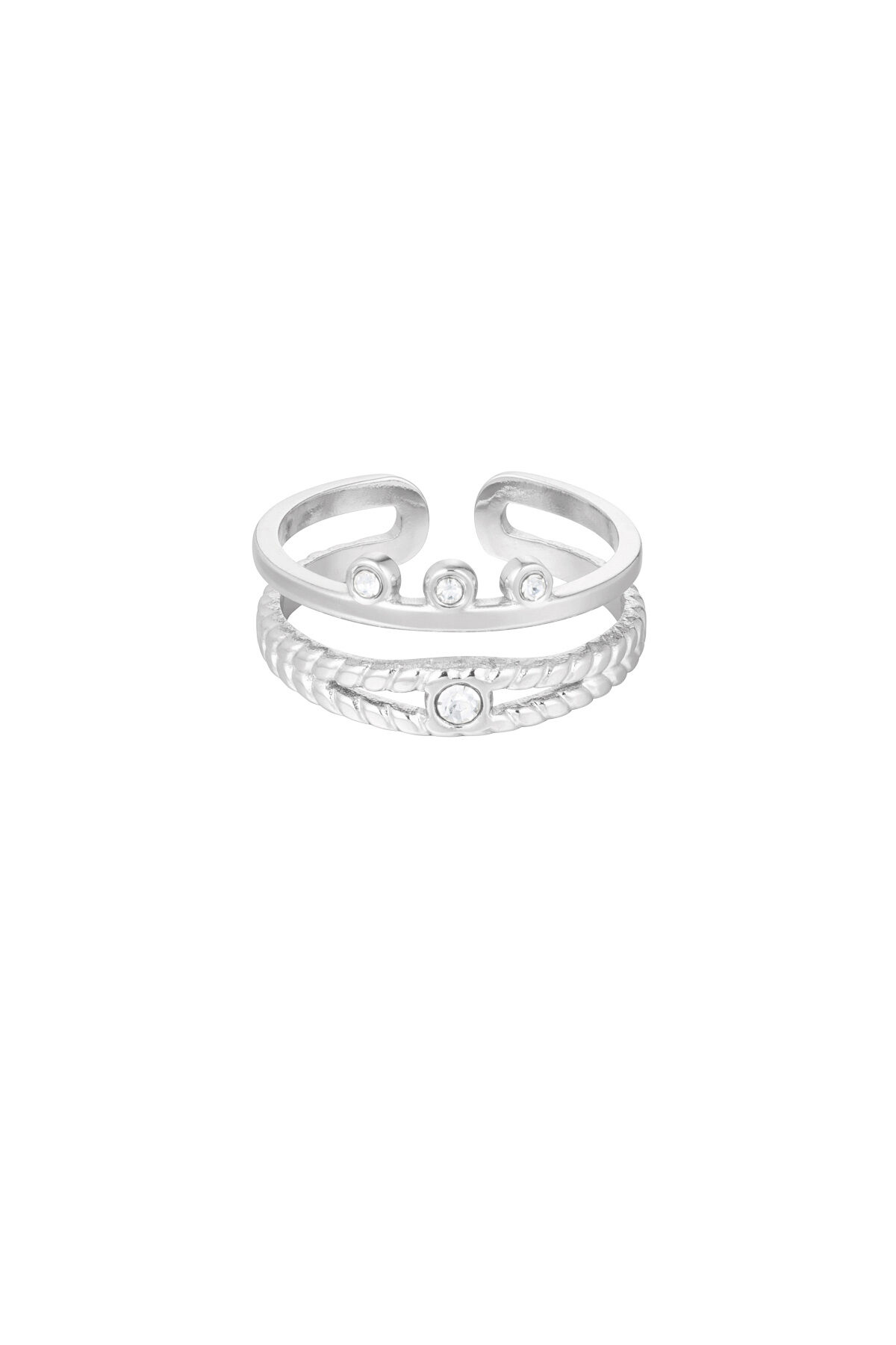 anillo elegante con piedras 