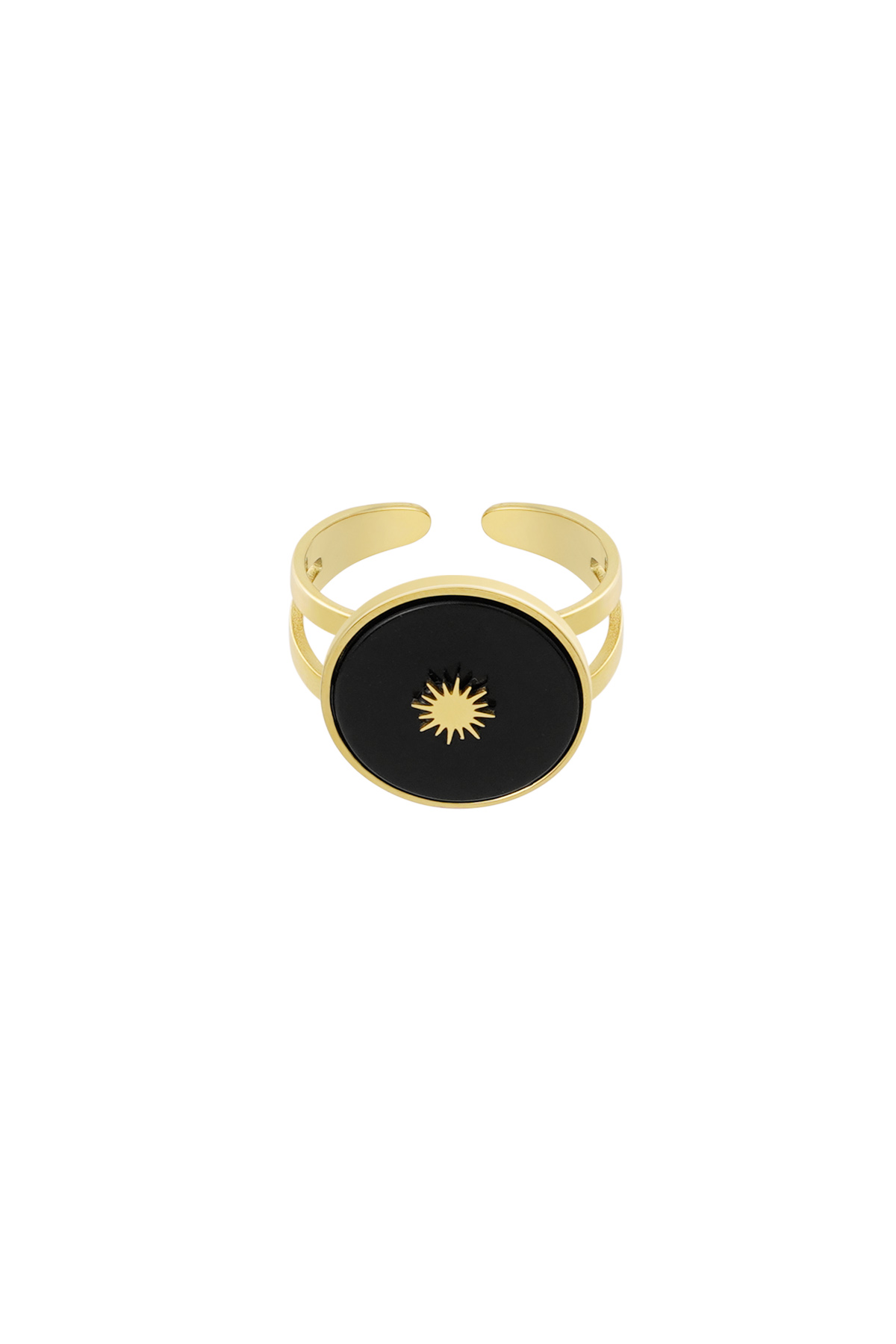 Groothandel Statement Ronde Ring met Natuursteen in RVS voor Vrouwen Set van 1, foto 5 van 6