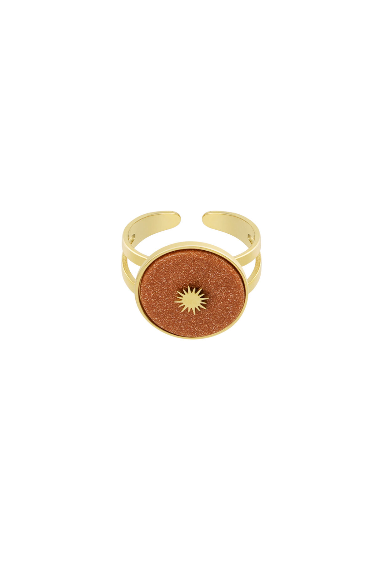 Anello rotondo in pietra naturale con sole