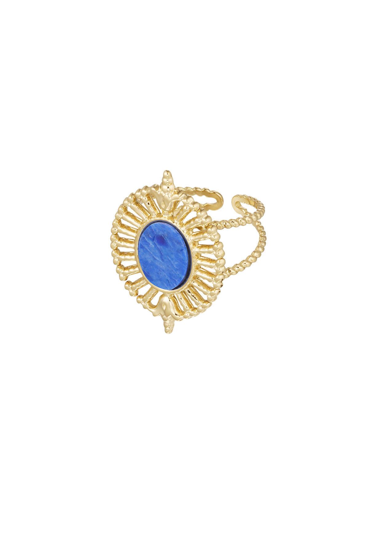 Ringfächer mit Stein - Blaugold h5