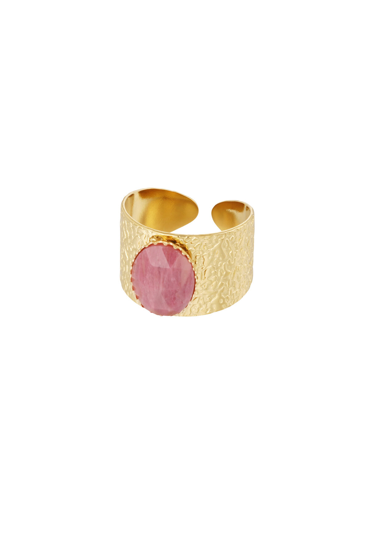 Robuster Ring mit Stein - Roségold