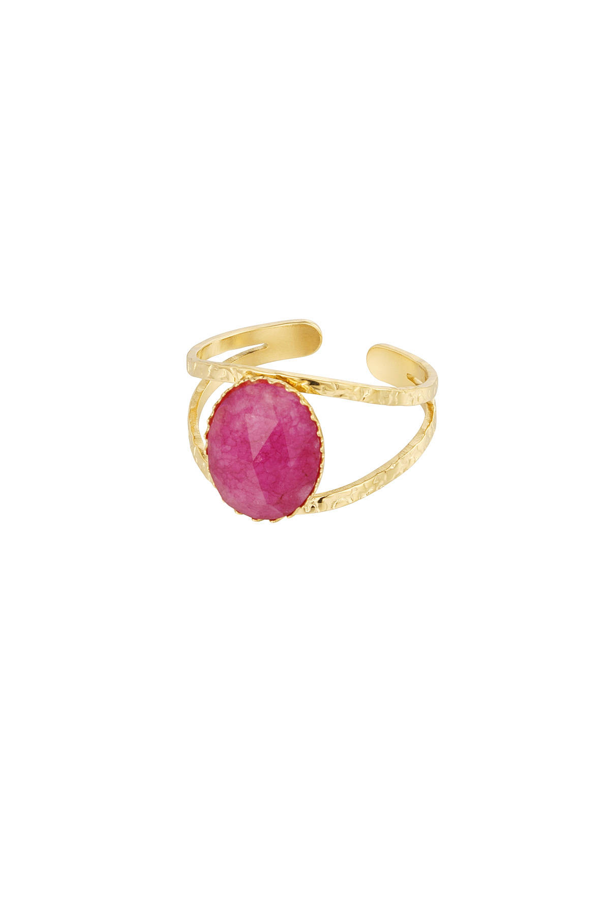 Groothandel Statement open ring met steen - Roestvrij staal, foto 3 van 5