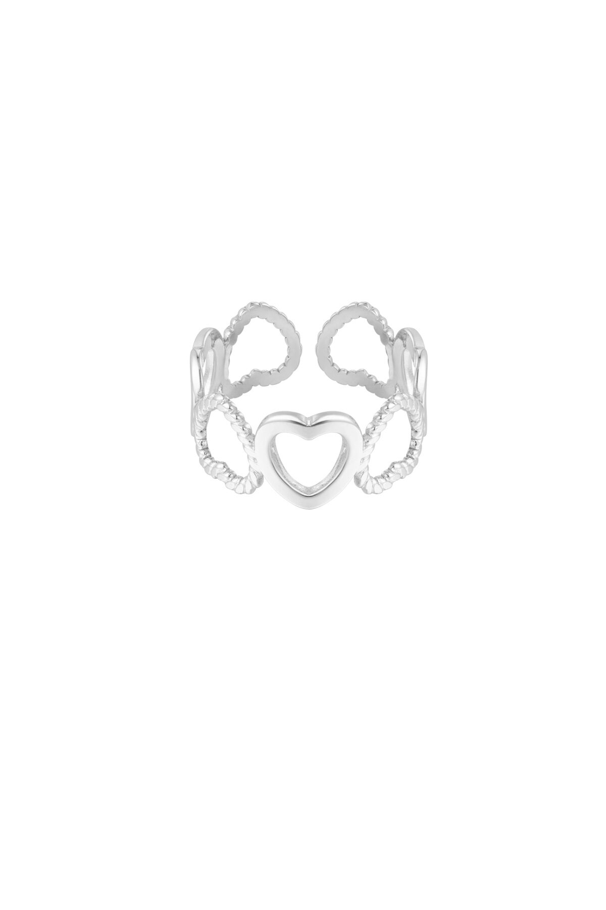 Ring different hearts - Silver Color color 2