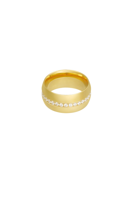 Ring Breed Met Steentjes - Groen