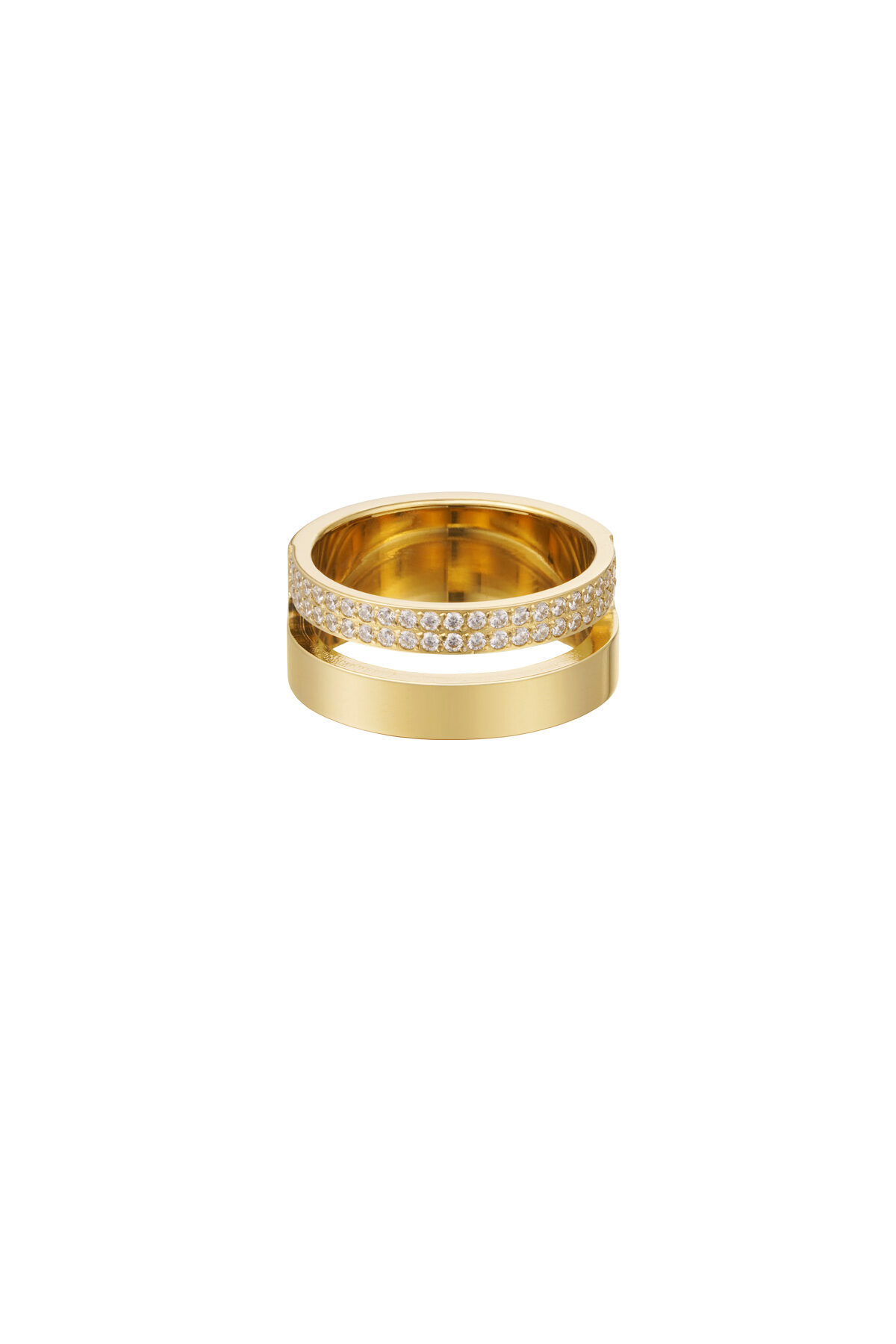 anillo doble con piedras h5 