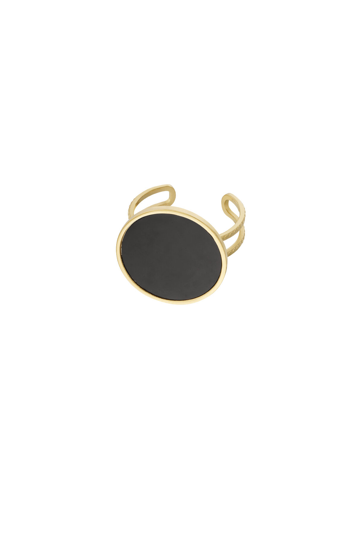 Anello moderno - Colore oro/nero 