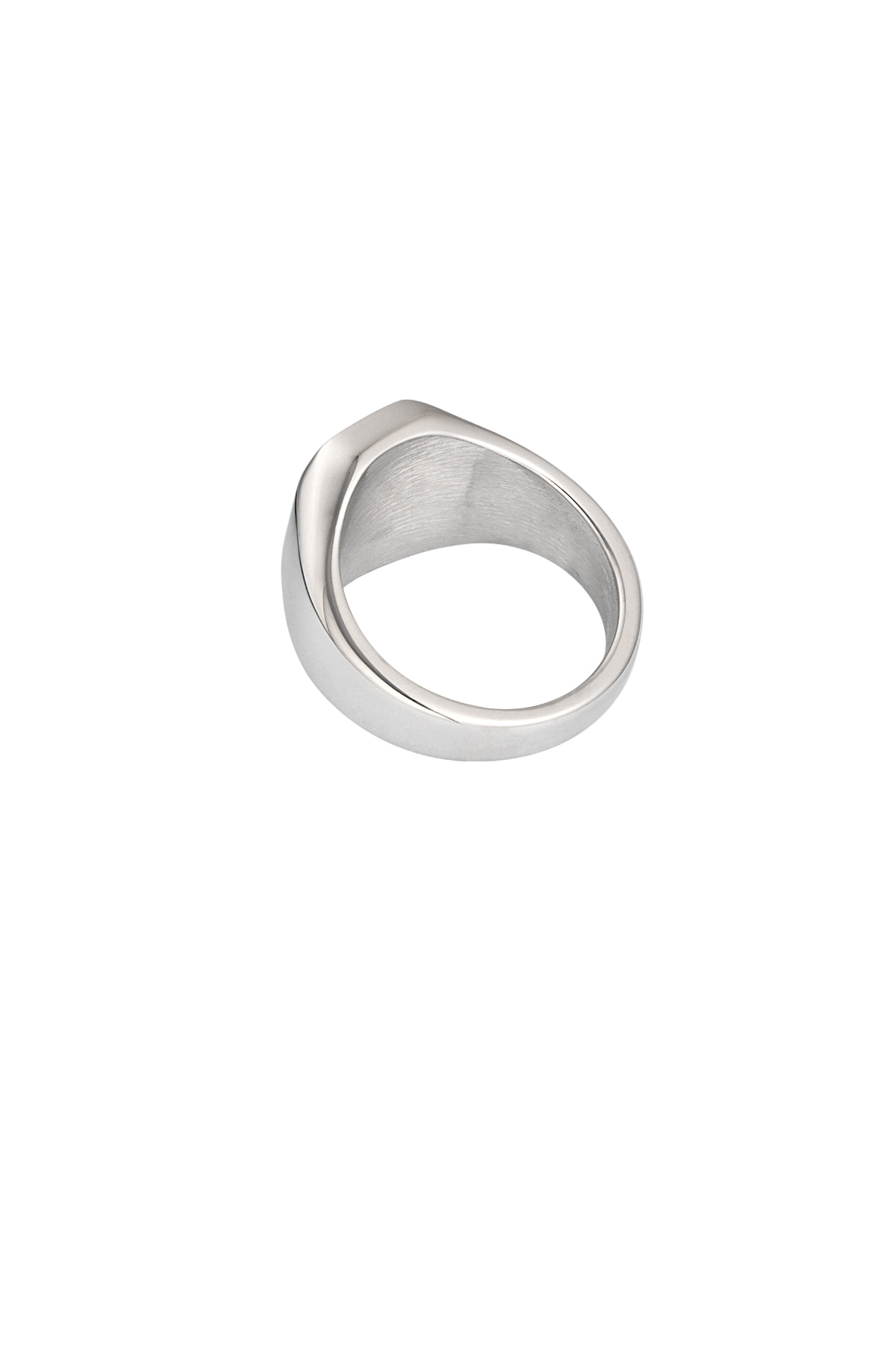 Herrenring mit rechteckigem Stein - Silber/Schwarz